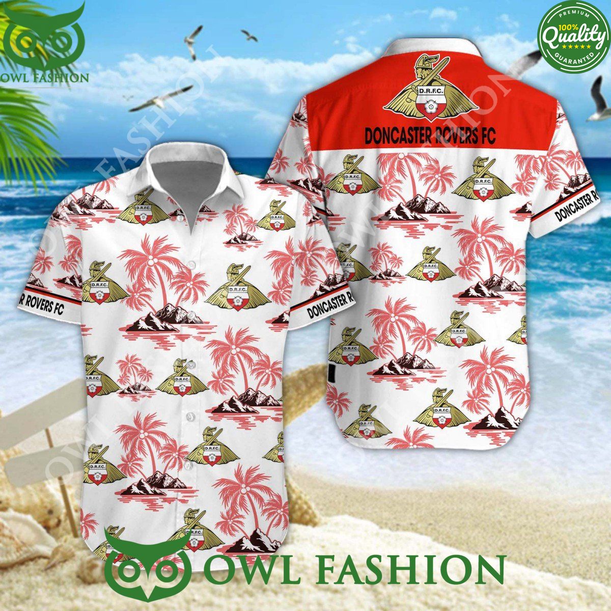 Doncaster Rovers EFL Championship Beach Vibe Hawaiian Shirt Summer