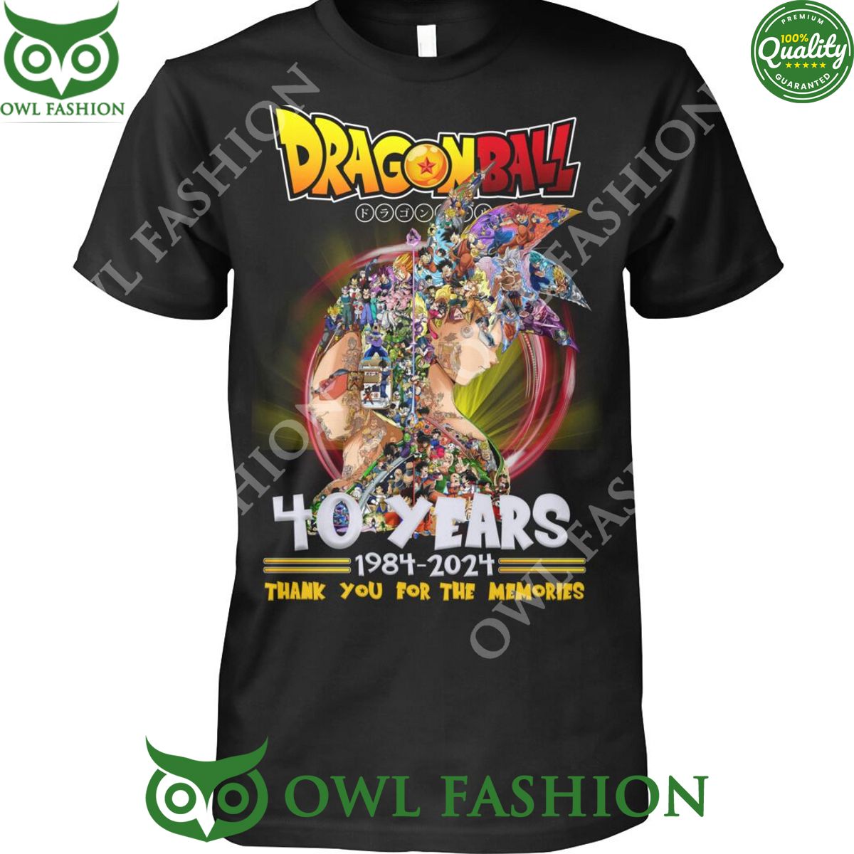 Dragon ball 40 years 1984 2024 thank you for the memories 2d t shirt