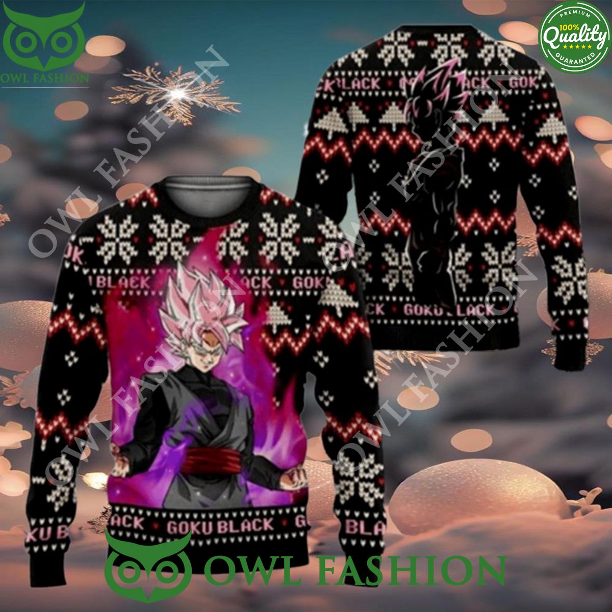 Dragon Ball Goku Black Rose Ugly Christmas Sweater Jumper