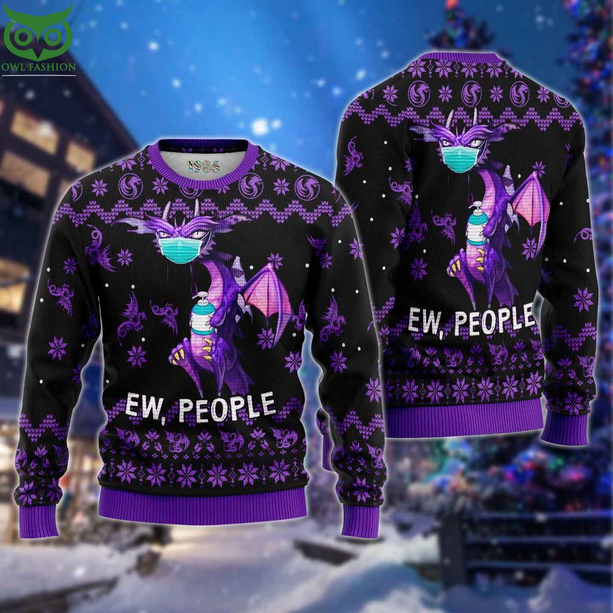 Dragon Ew People Purple 3D AOP Ugly Sweater Jumper