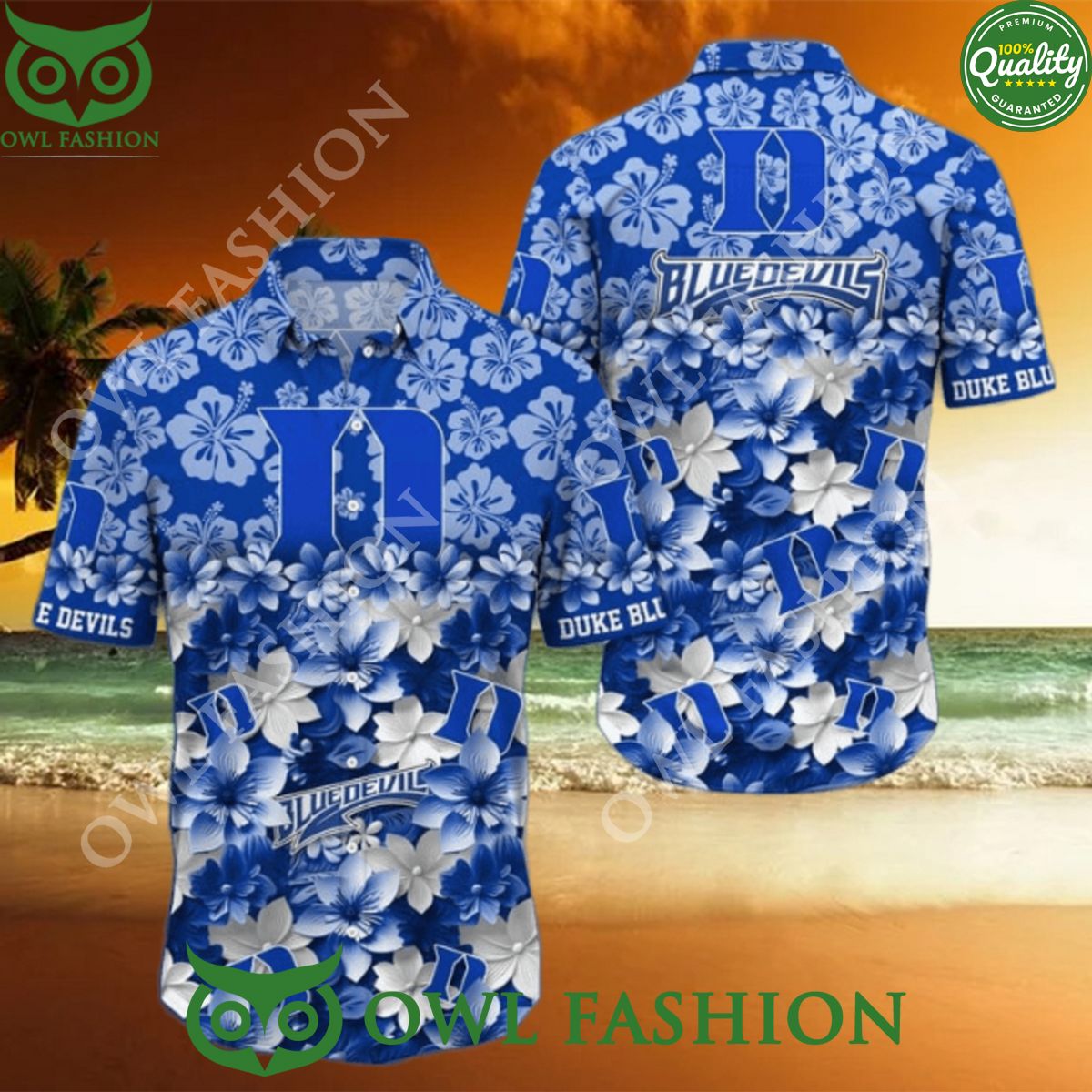 Duke Blue Devils NCAA football team Hawaiian Shirt Trending 2024