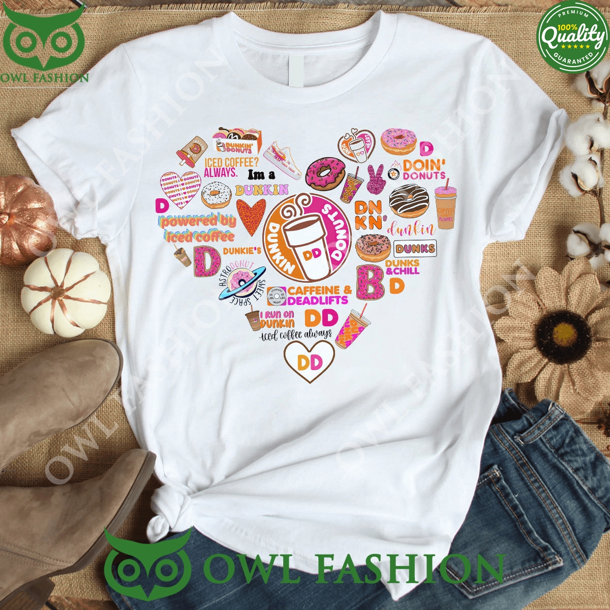 Dunkin Donuts Caffeine and Deadlifts Dessert 2D t Shirt