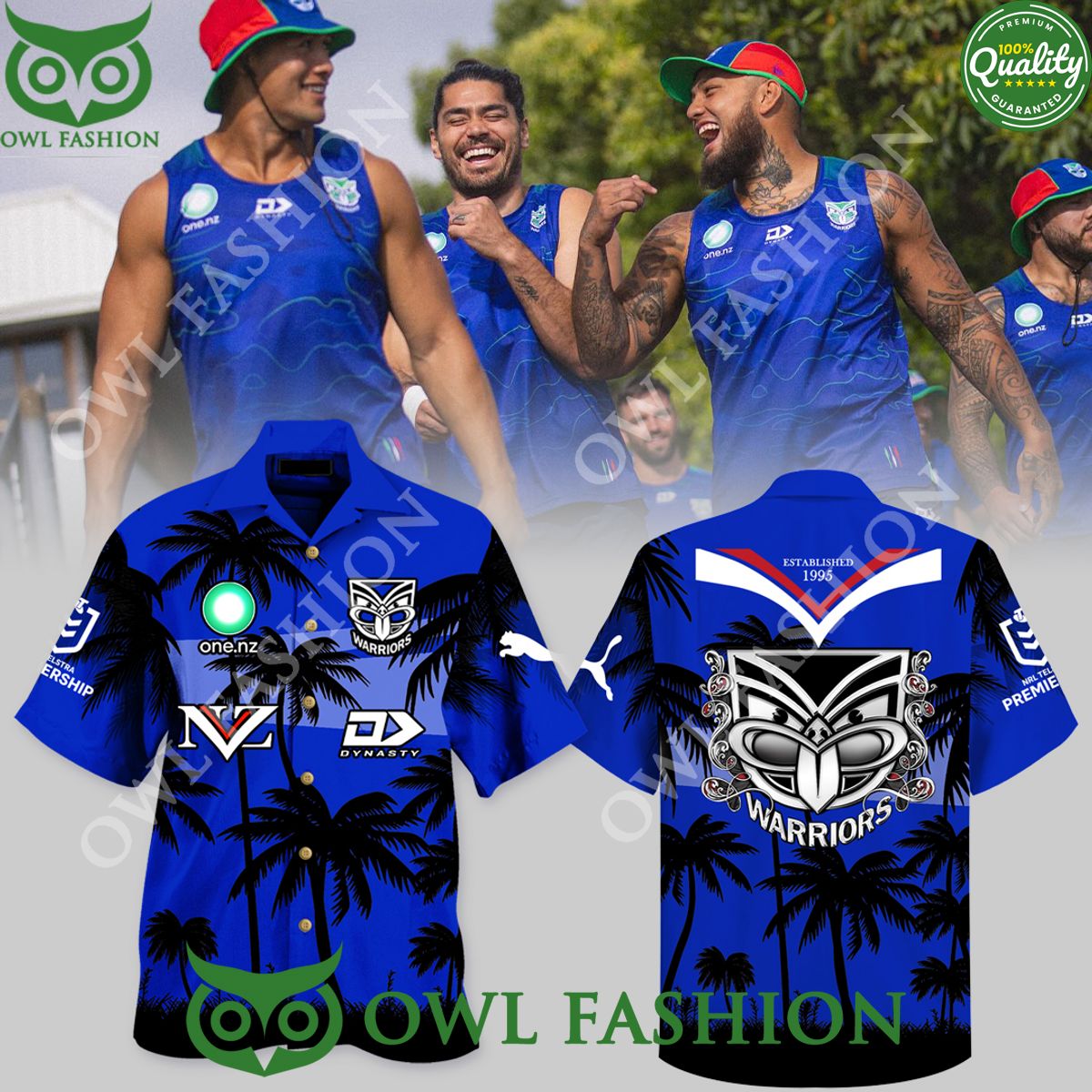 Dynasty 1995 Established Up The Wahs One New Zealand Warriors NRL Hawaiian Shirt