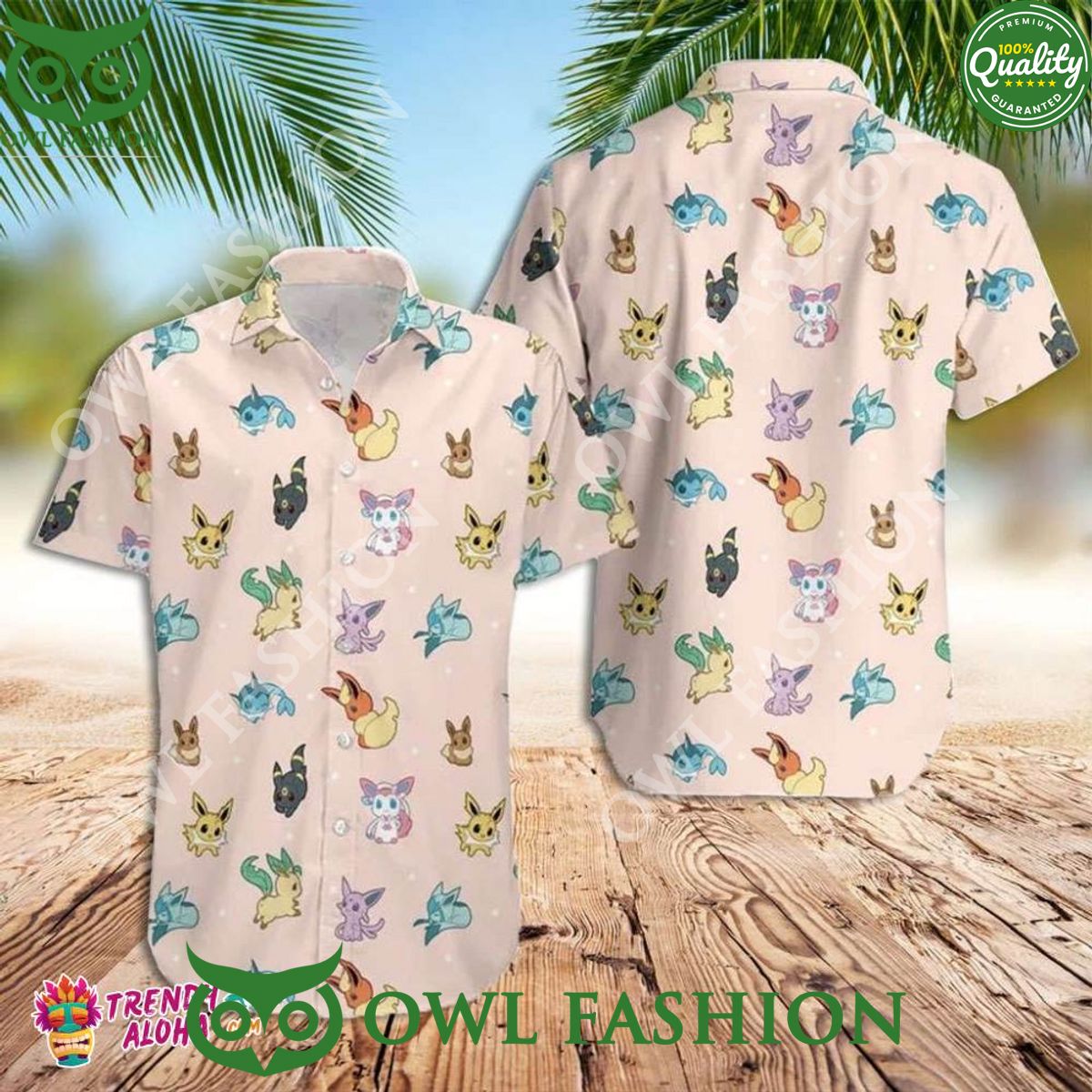 Eevee Evolution Pokemon summer Holiday Hawaiian Shirt