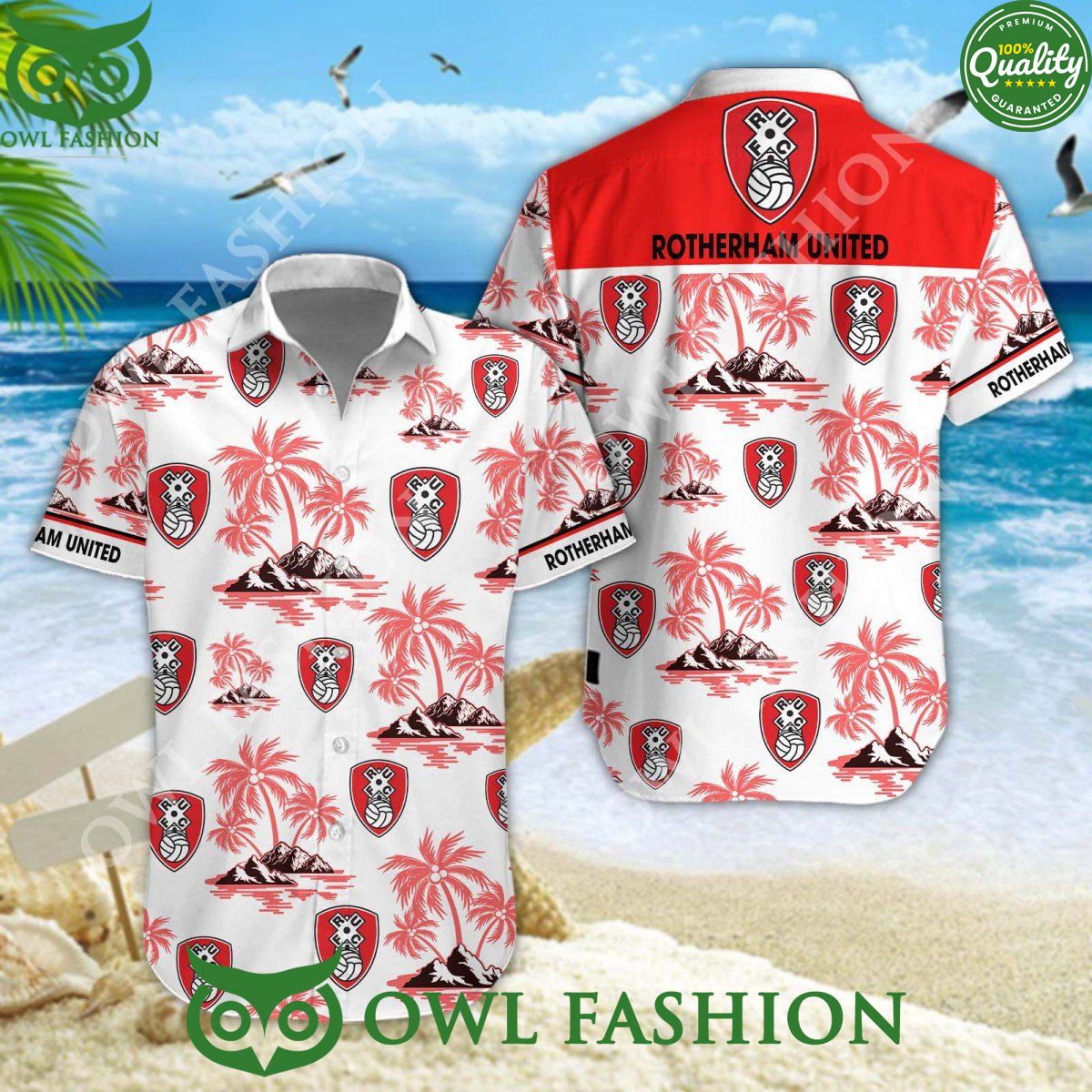 EFL Rotherham United Summer Vibe Hawaiian Shirt Shorts