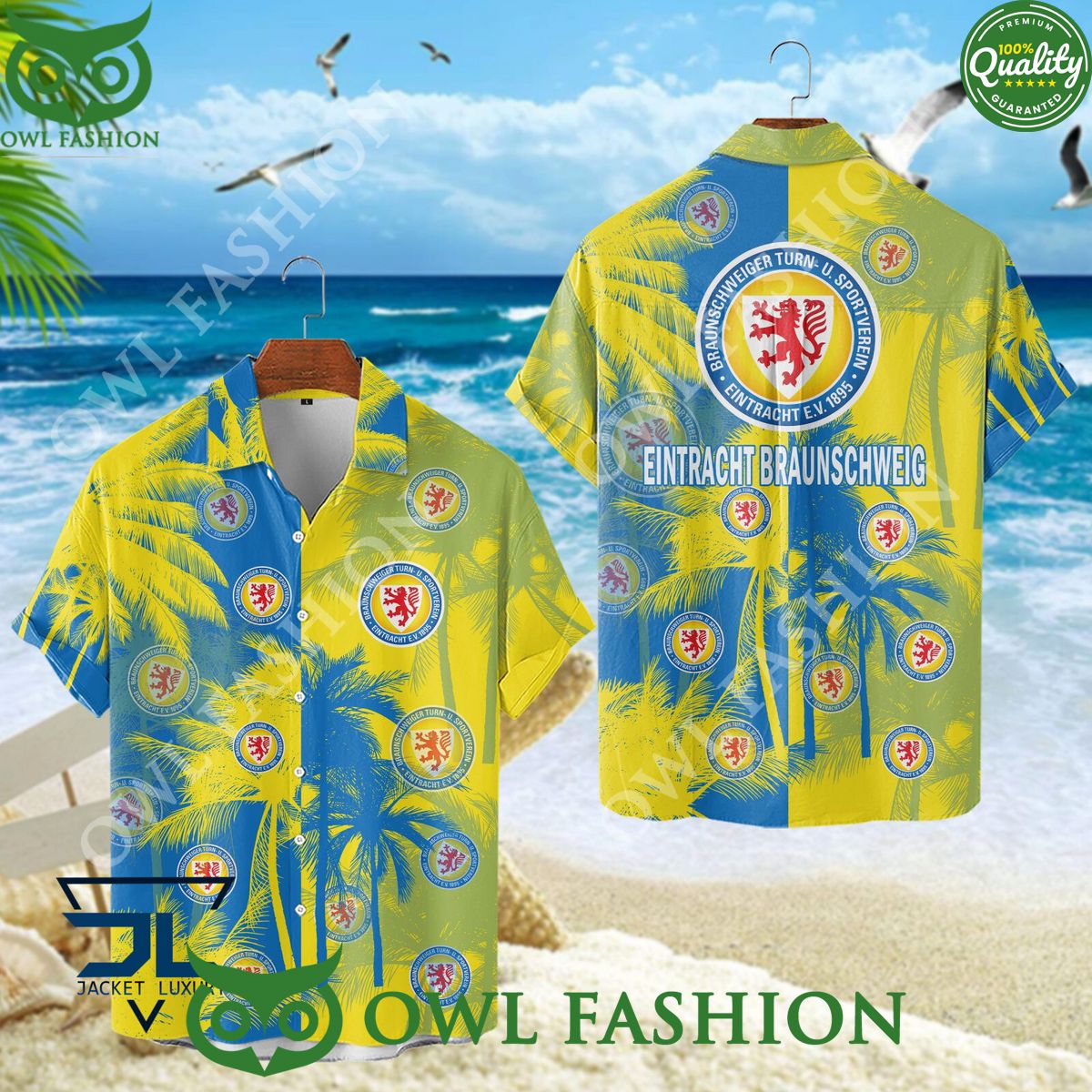 Eintracht Braunschweig Summer Island Bundesliga Team Hawaiian Shirt