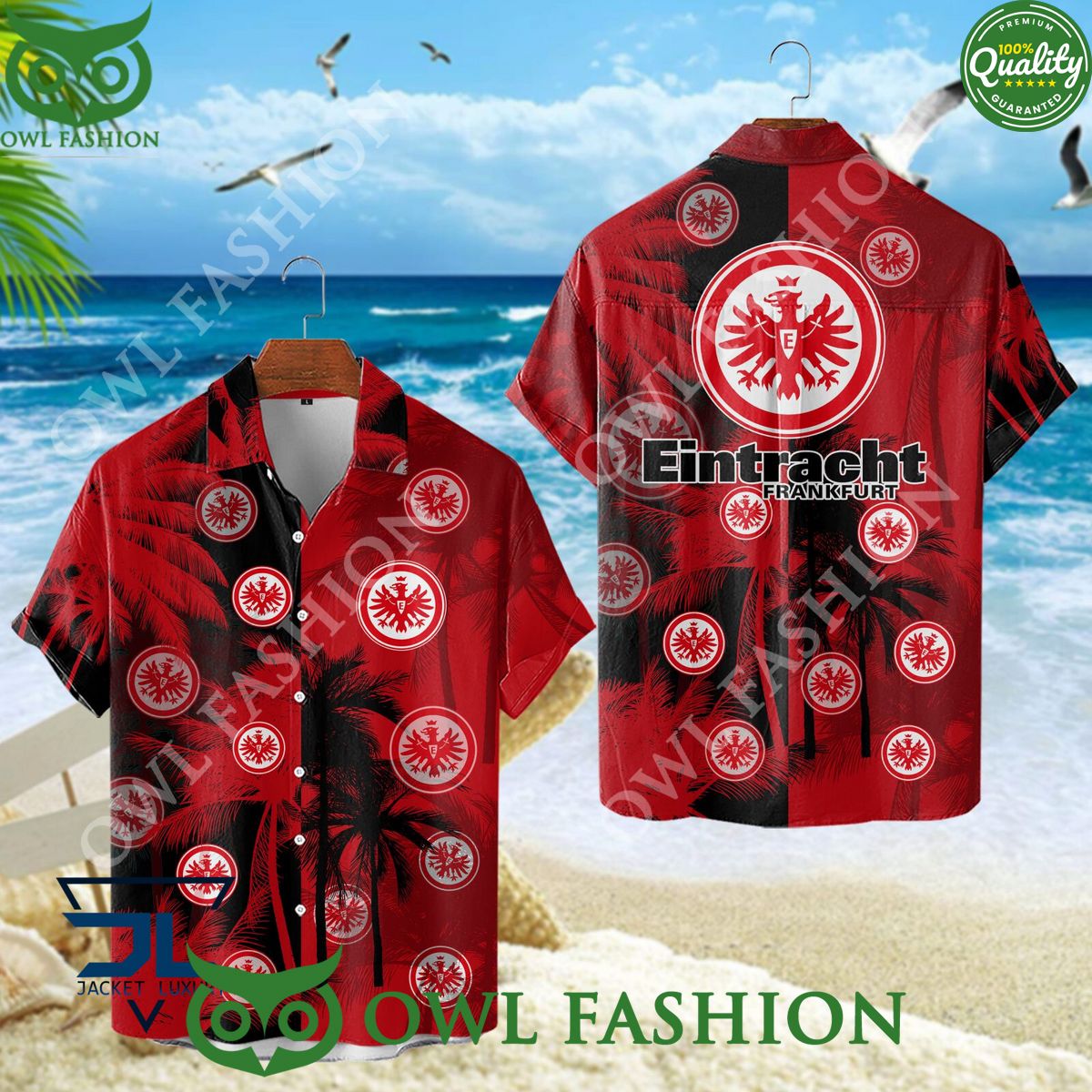 Eintracht Frankfurt Bundesliga Champion Tropical Coconut Tree Hawaiian Shirt