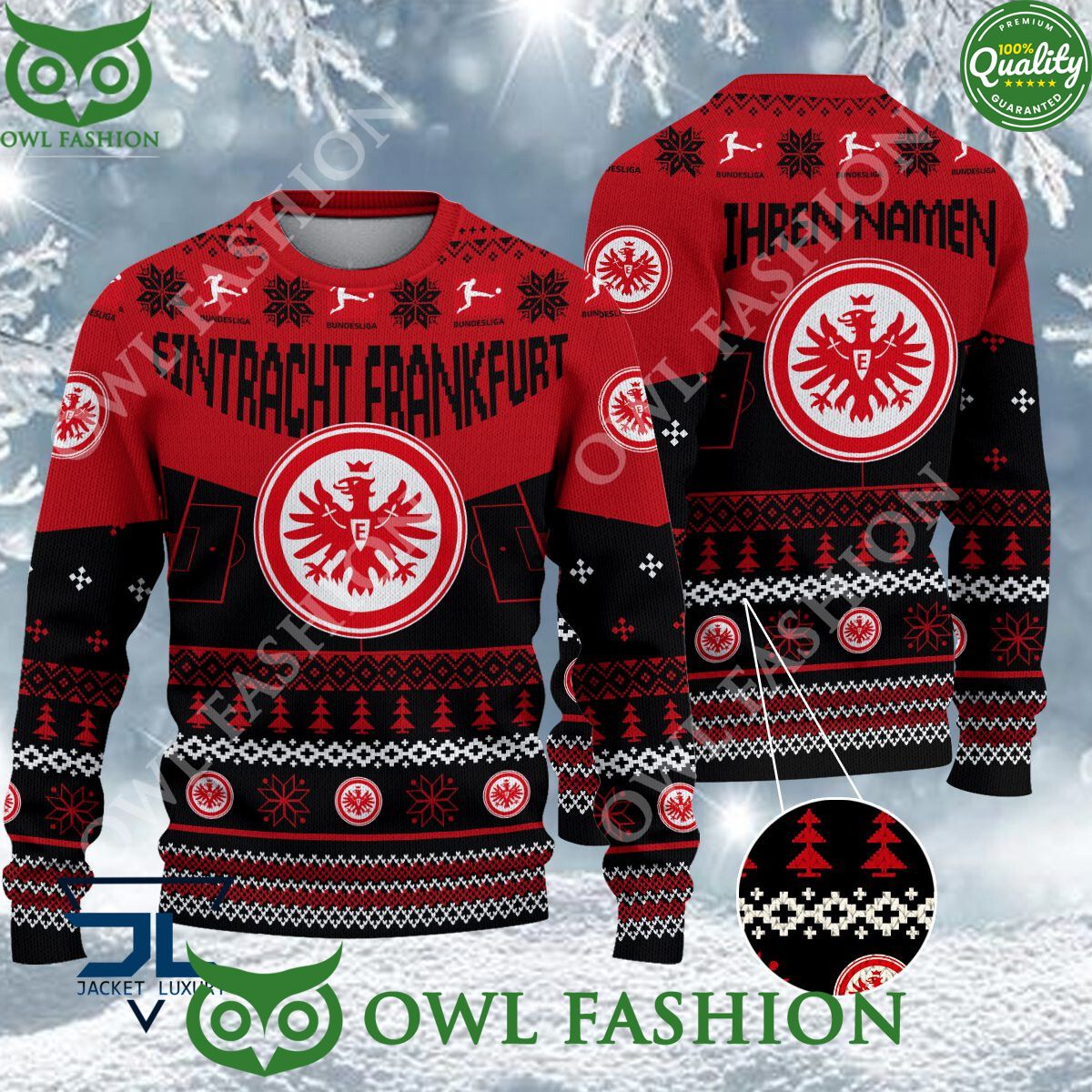 Eintracht Frankfurt Limited For Bundesliga Fans Ugly Sweater Jumper