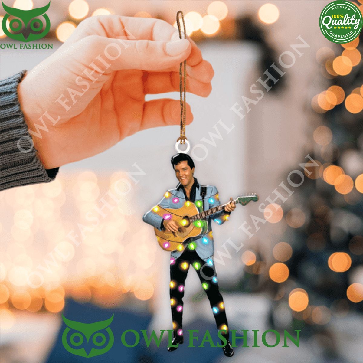 Elvis Presley Guitar Plastic Ornament
