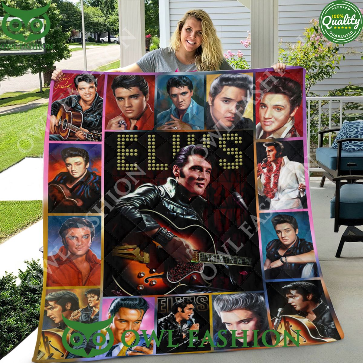 Elvis Presley Rock Portraits Legendary quilt blanket