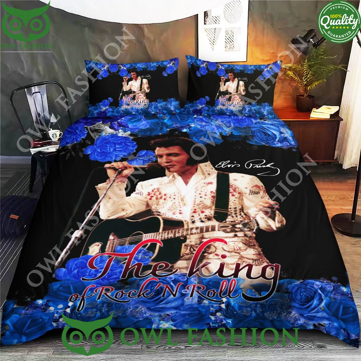 Elvis Presley The King of Rock n Roll Bedding Set