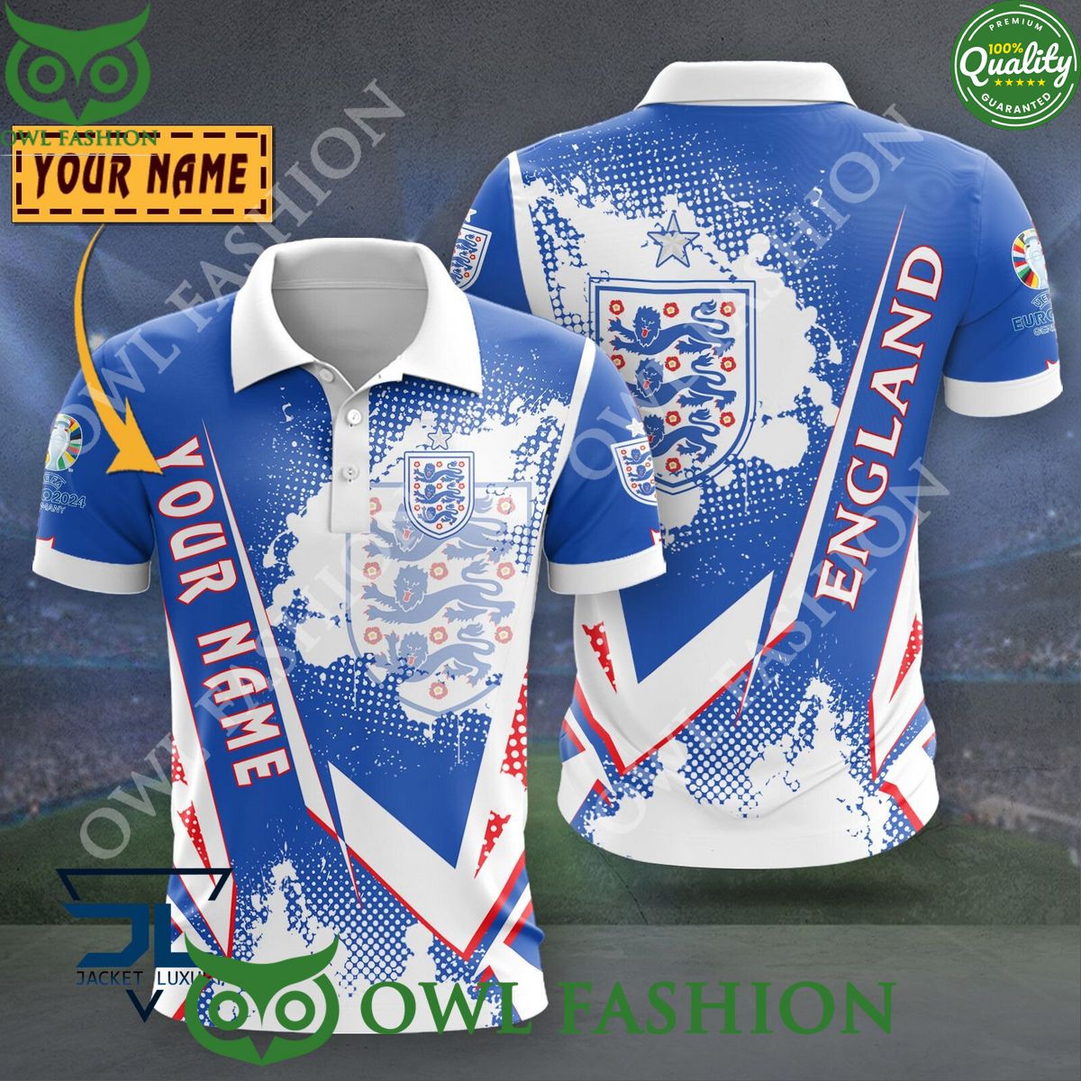 England Euro Cup 2024 Customized National Team 3D Polo shirt