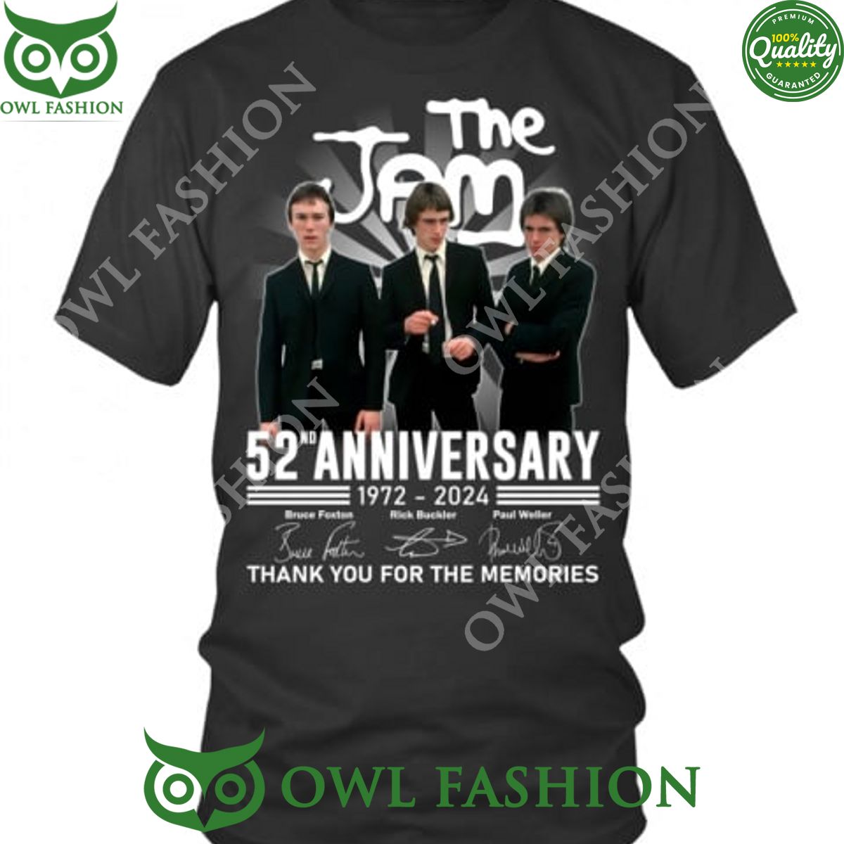 English rock band The Jam 52nd anniversary 1972 2024 thanks for the memories t shirt