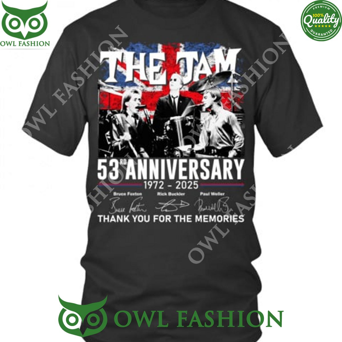 English rock band The Jam 53rd anniversary 1972 2025 thanks for the memories t shirt