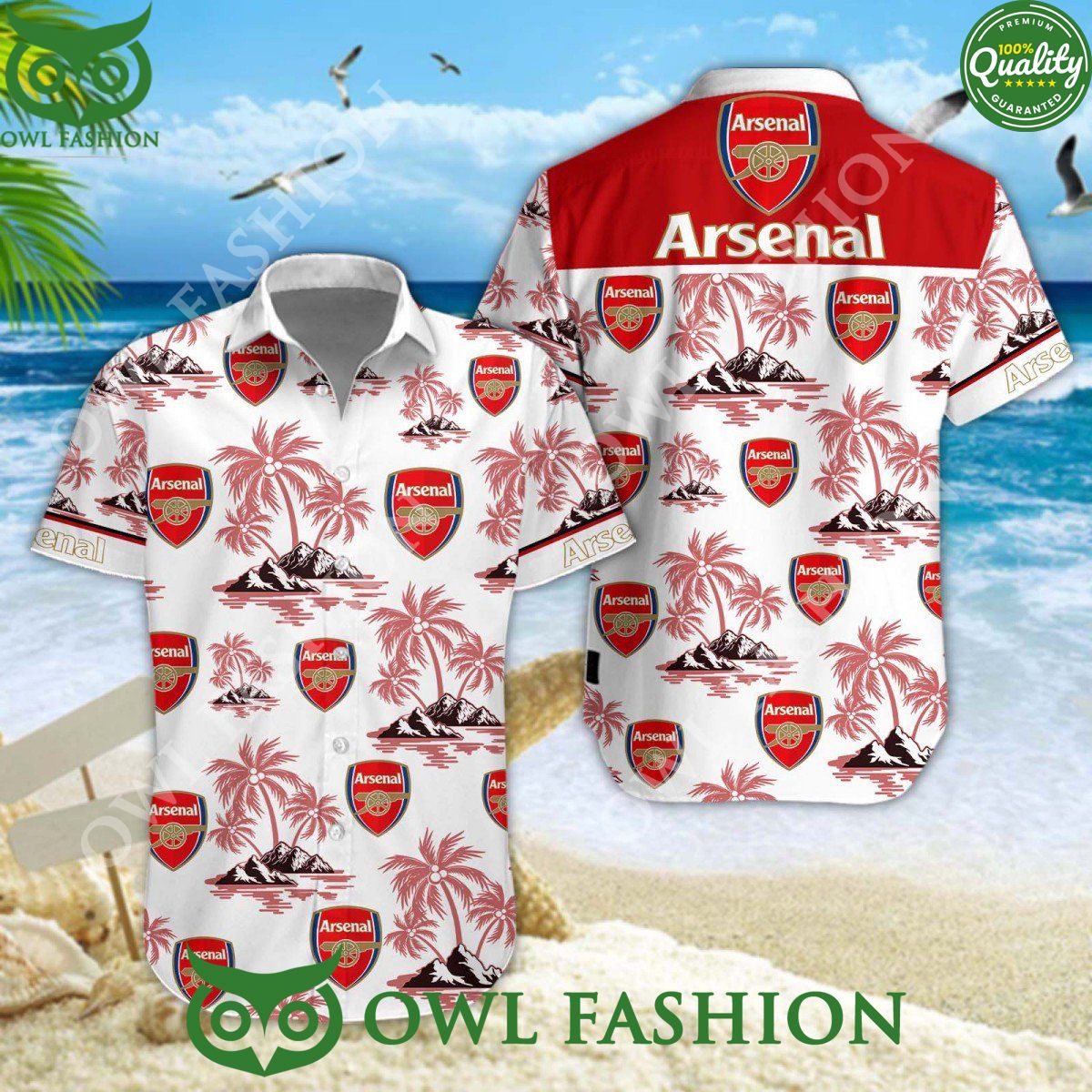 EPL Arsenal FC Coconut Mikel Arteta Hawaiian shirt