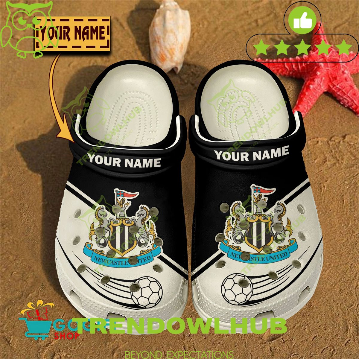 EPL Championship Newcastle United F.C Custom Name Crocs