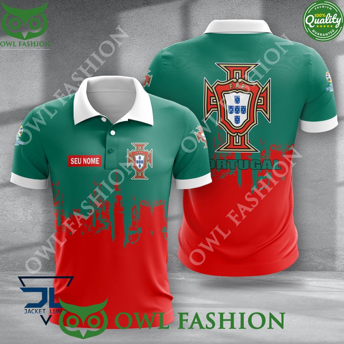 Euro 2024 Portugal national team champion customized 3d polo shirt