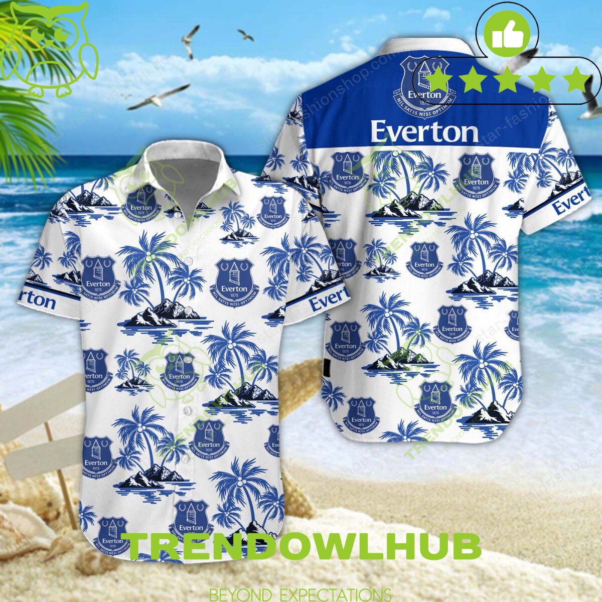 Everton F.C EPL Sean Dyche Coconut Hawaiian shirt