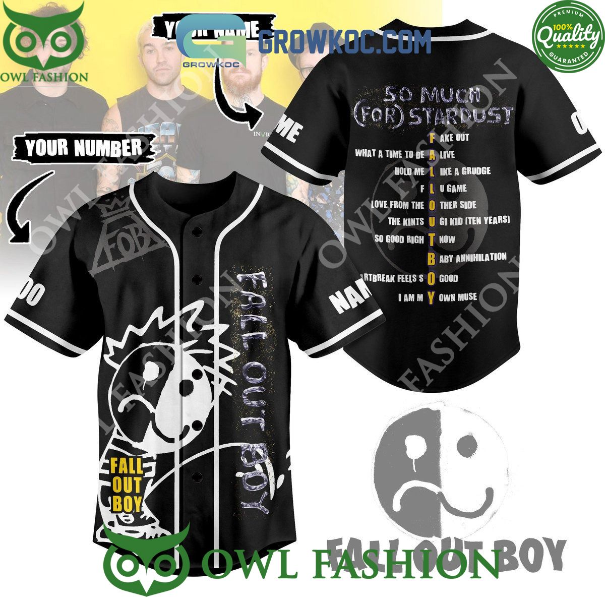 Fall Out Boy So Much For Stardust Personalized Baseball Jersey
