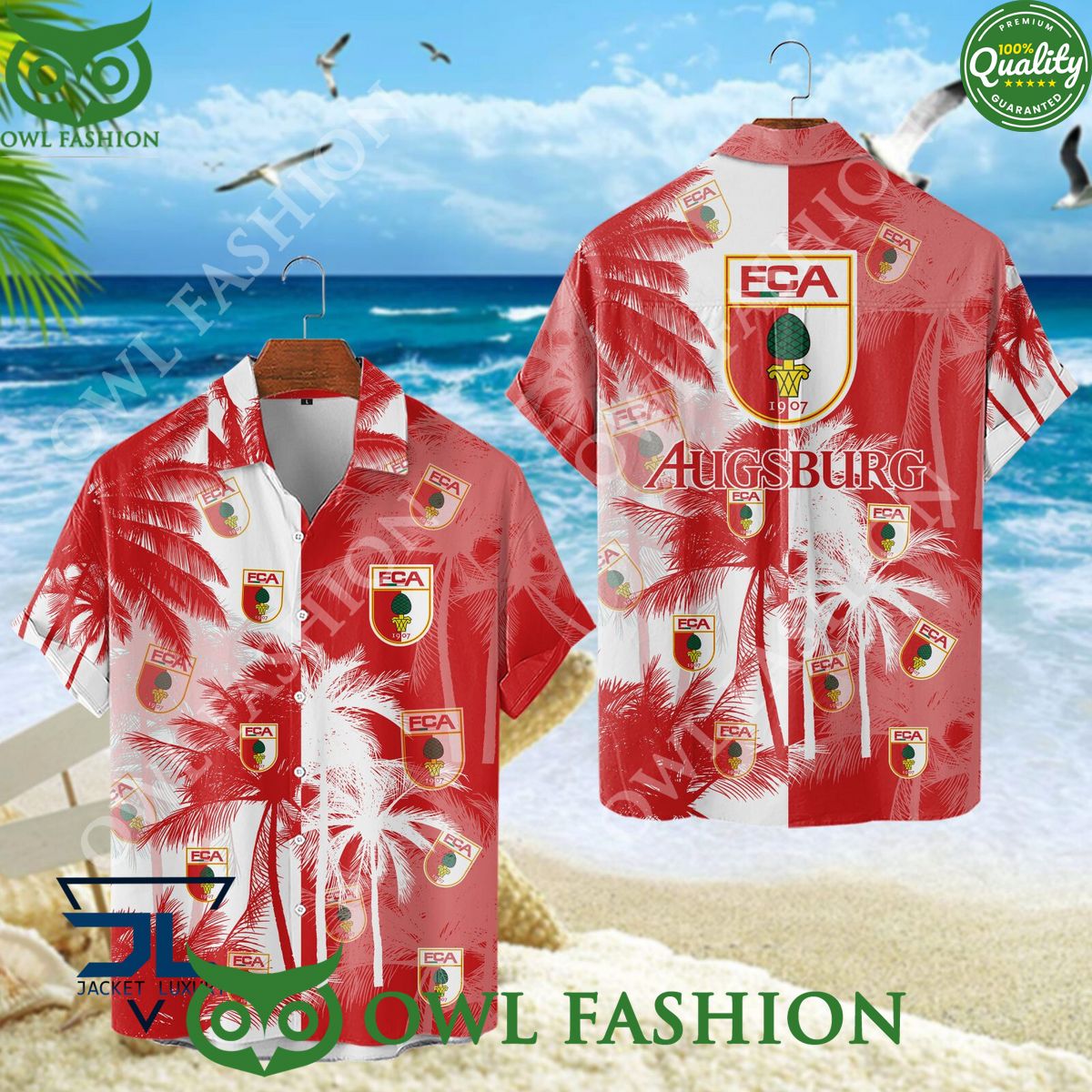 FC Augsburg Bundesliga German League Hawaiian Shirt Summer