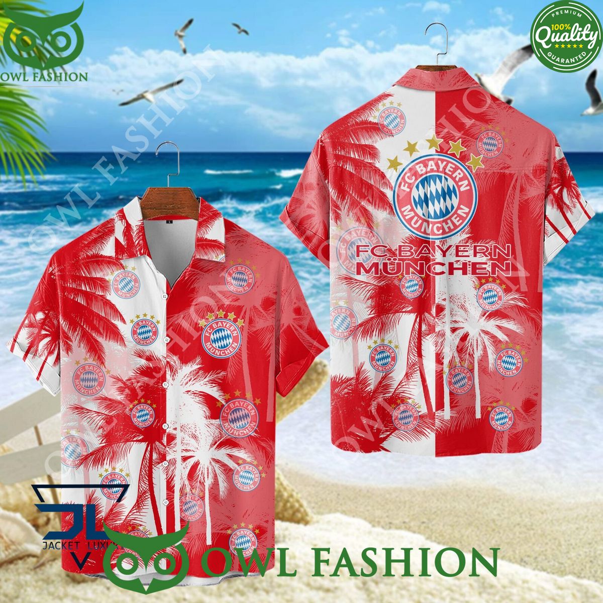 FC Bayern Munchen Bundesliga Champion Tropical Coconut Tree Hawaiian Shirt