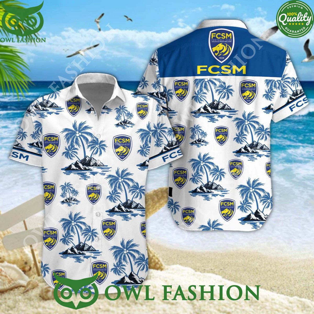 FC Sochaux-Montbeliard Coconut Island Limited Ligue 1 Hawaiian Shirt