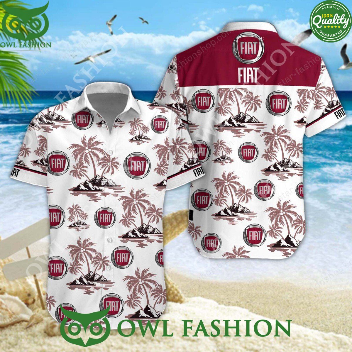 Fiat Italy Automobile Largest Hawaiian Shirt and Short