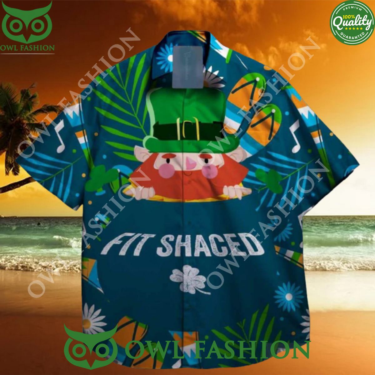 fit shaced and shamrocks st patrick day summer hawaiian shirt 2024