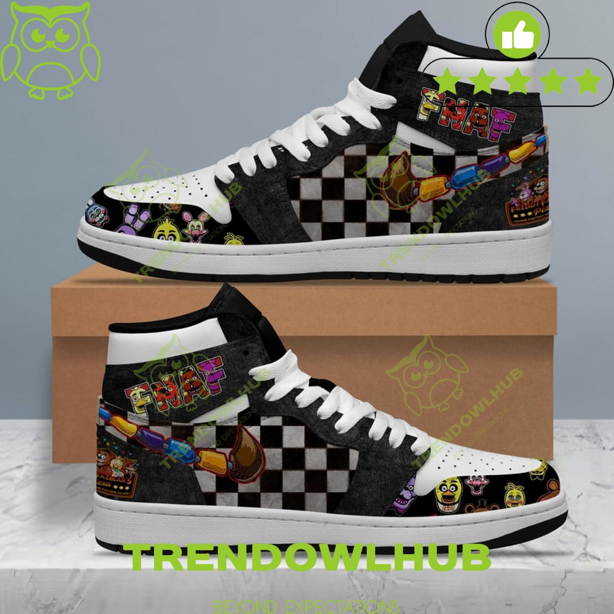 Five Nights at Freddys Fans Special Design Air Jordan High Top shoes