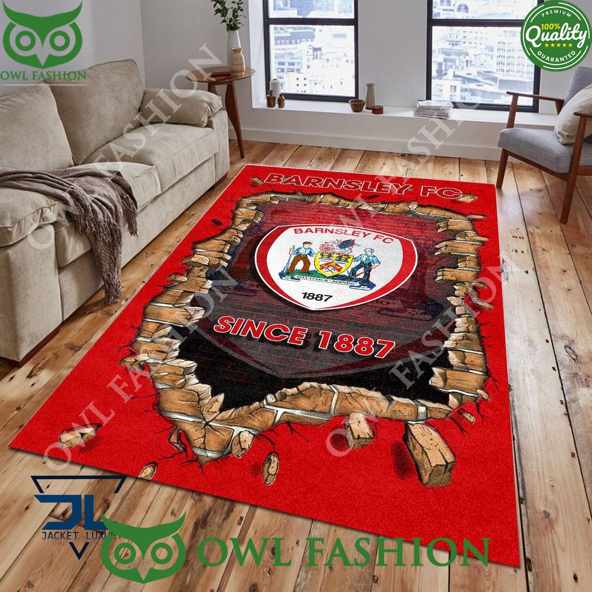 Football Barnsley F.C 1818 EPL Living Room Rug Carpet