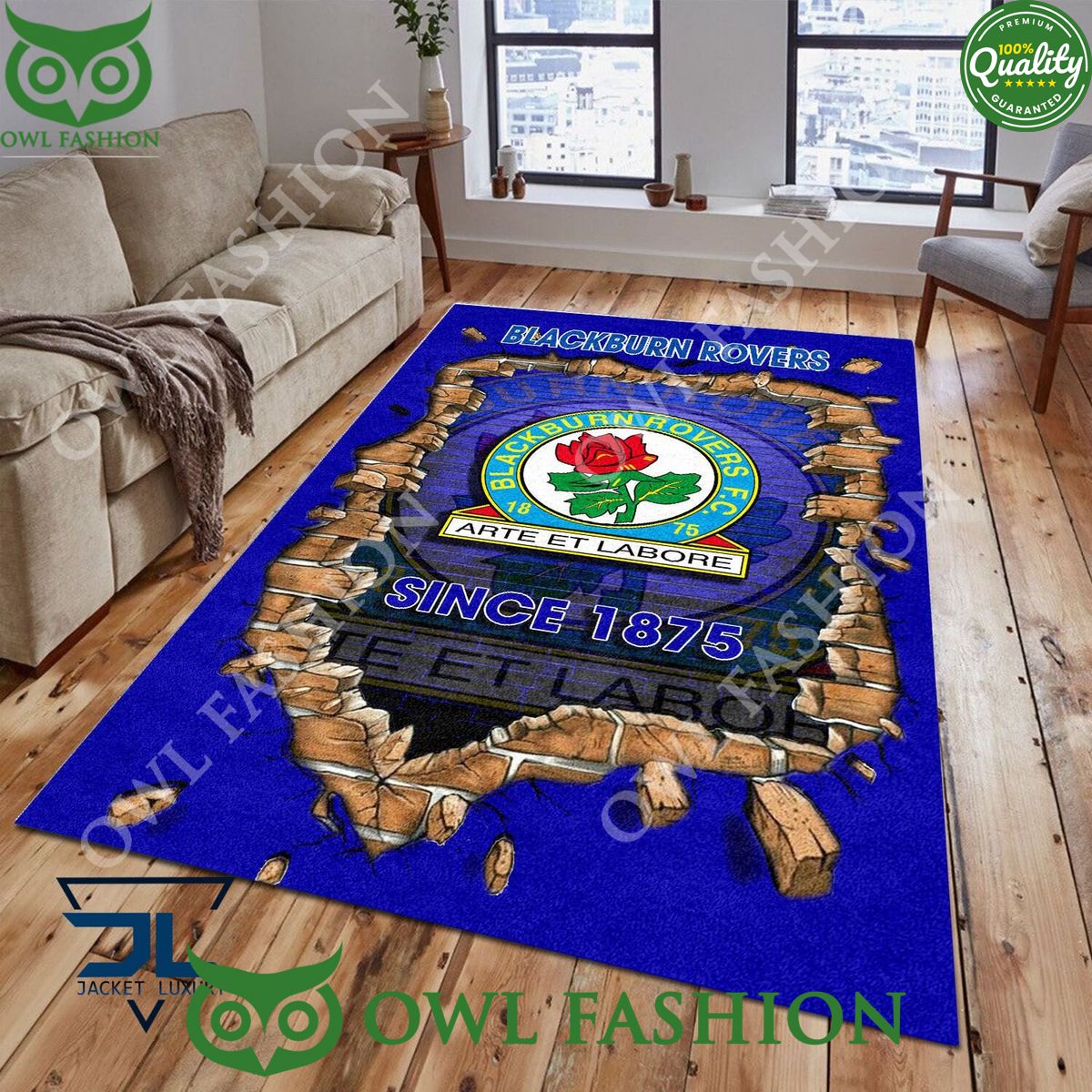 Football Blackburn Rovers 1793 EPL Living Room Rug Carpet