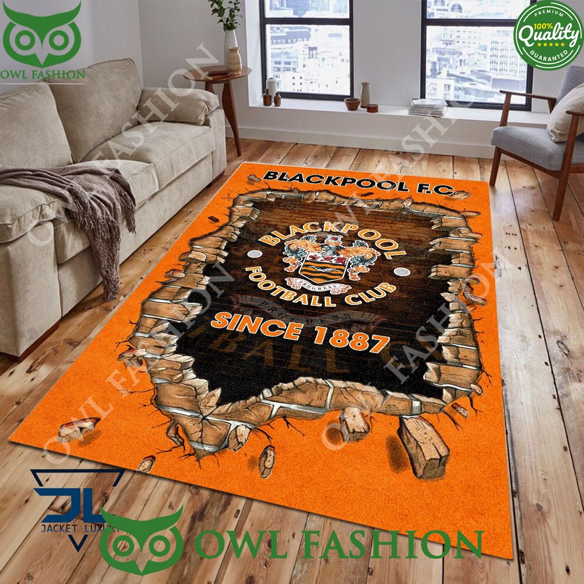 Football Blackpool F.C 1819 EPL Living Room Rug Carpet
