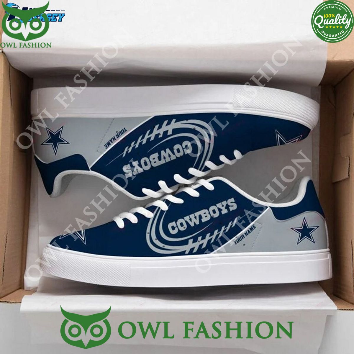 Football Champion Dallas Cowboys Personalized Stan Smith NFL Custom Sneakers