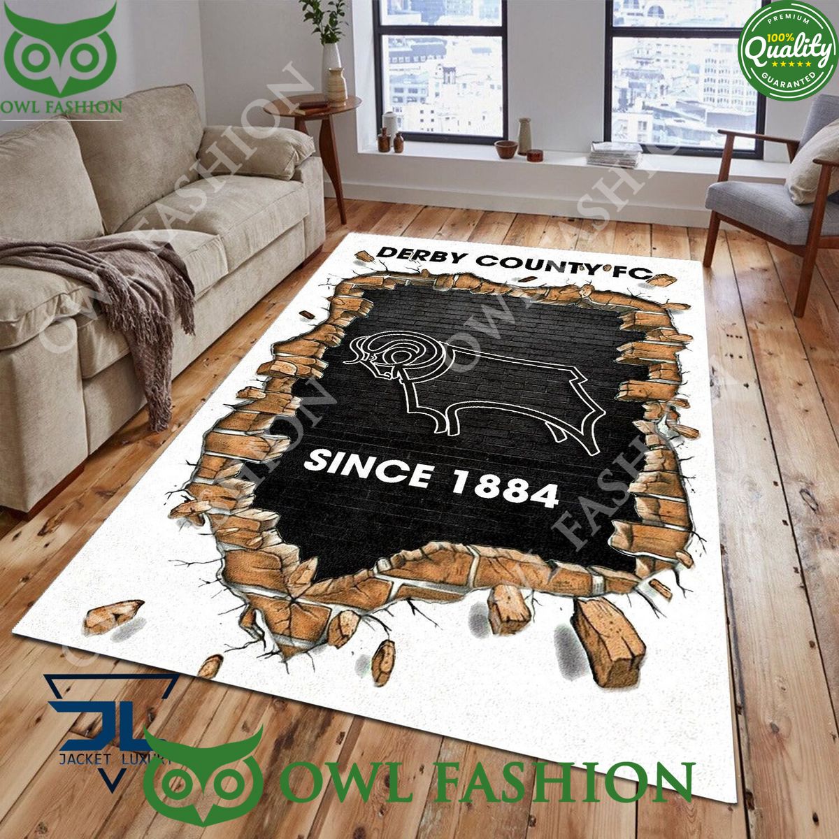 Football Derby County 1827 EPL Living Room Rug Carpet