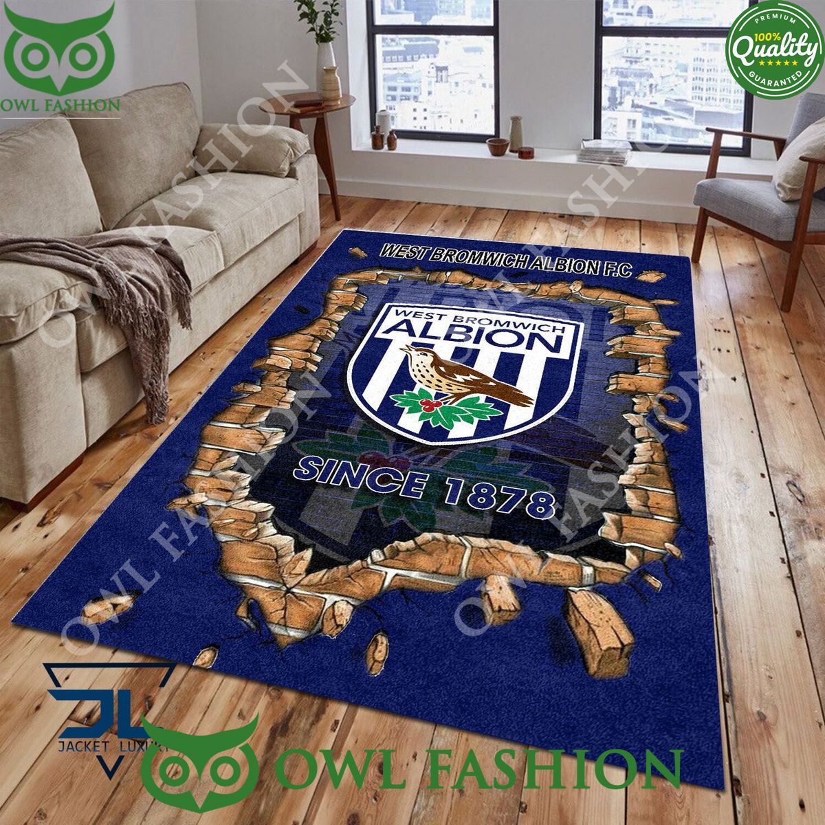 Football West Bromwich Albion F.C 1817 EPL Living Room Rug Carpet