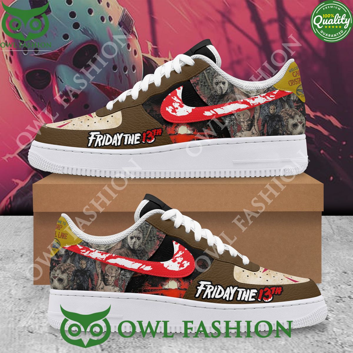 Friday the 13th Horror Movies Jason Voorhees AF1 Air Force shoes 2024