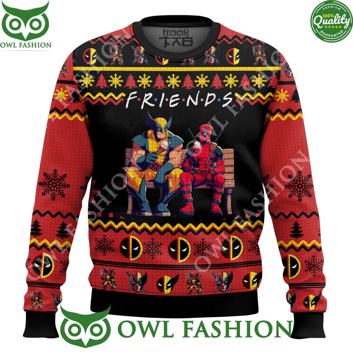 Friends Deadpool Wolverine Movies Ugly Sweater