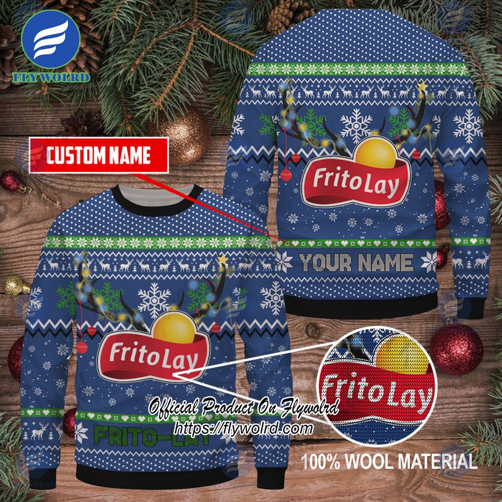 Frito-Lay Logo Custom Name Ugly Christmas Sweater