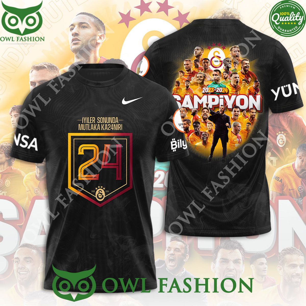 Galatasaray S.K. Limited Champion Football 3D Tshirt 