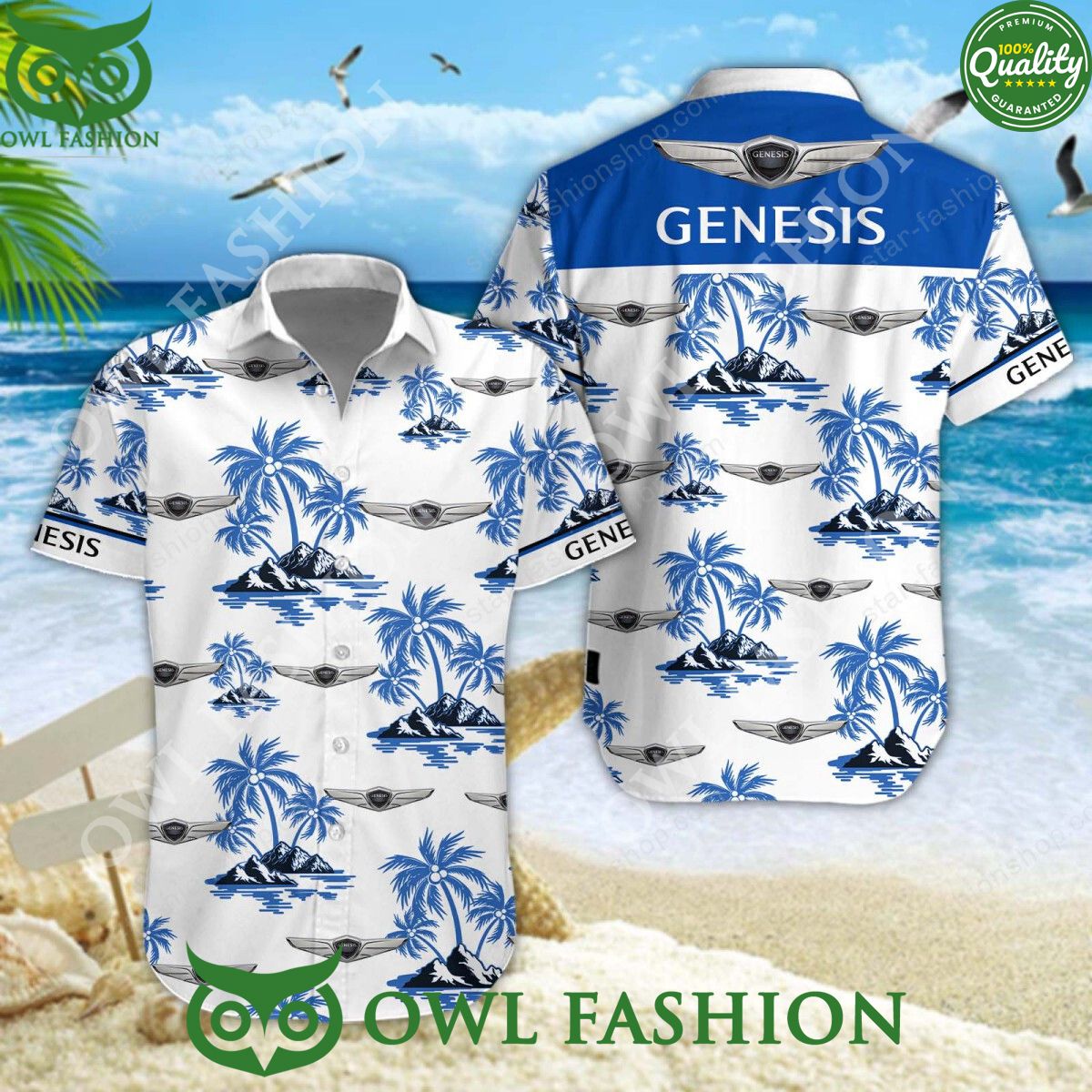 Genesis Luxury Motor Brand Hawaiian Shirt and Shorts