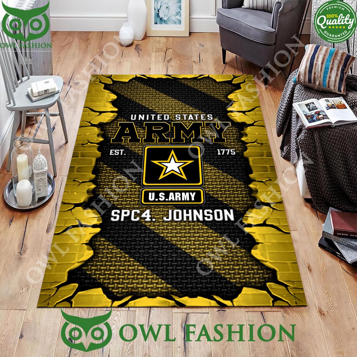 Gift US Army Military Veteran Rugs for Living Room Custom Your Name Carpet Bedroom