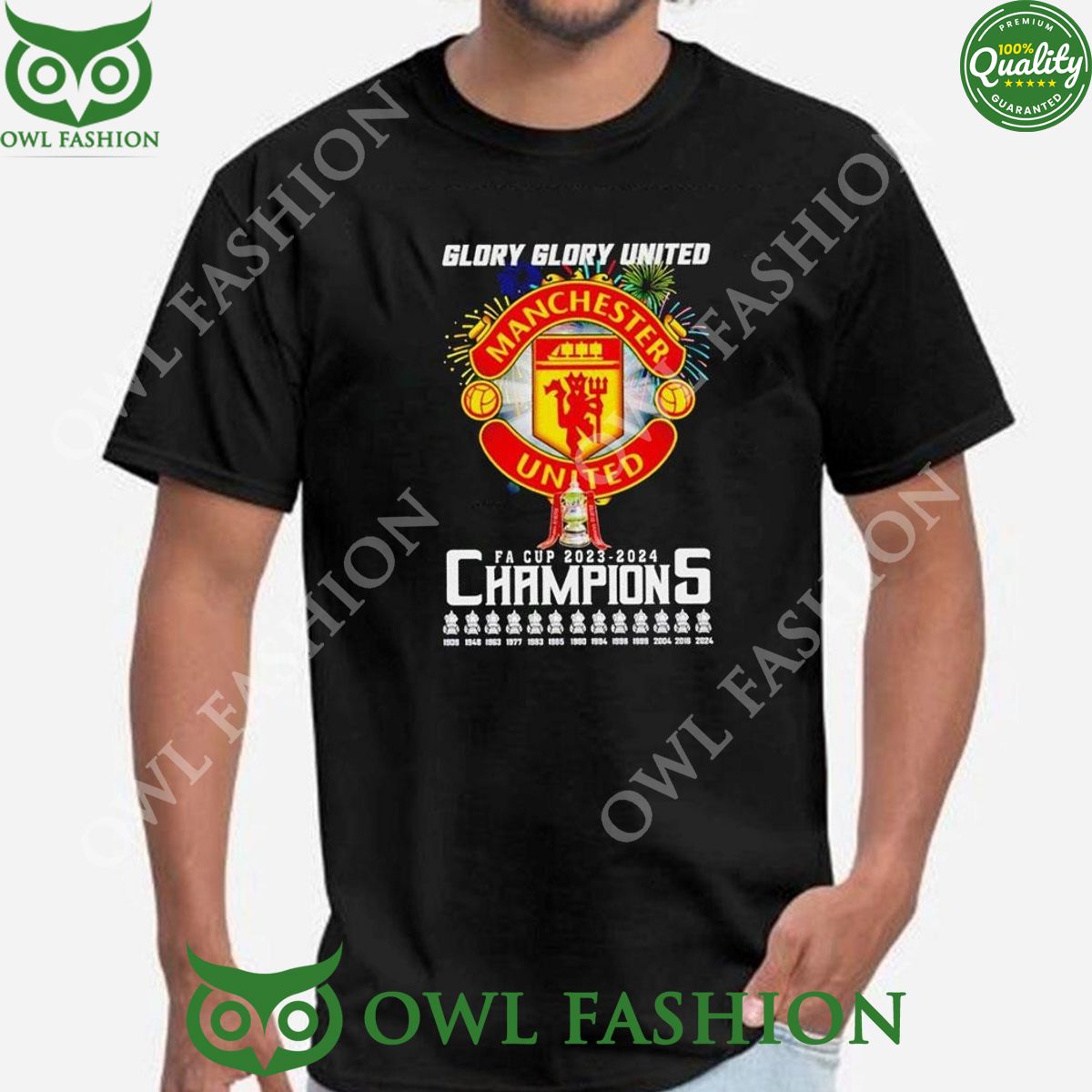 Glory Glory Manchester United Fa Cup 2023 2024 Champions Hoodie Tshirt