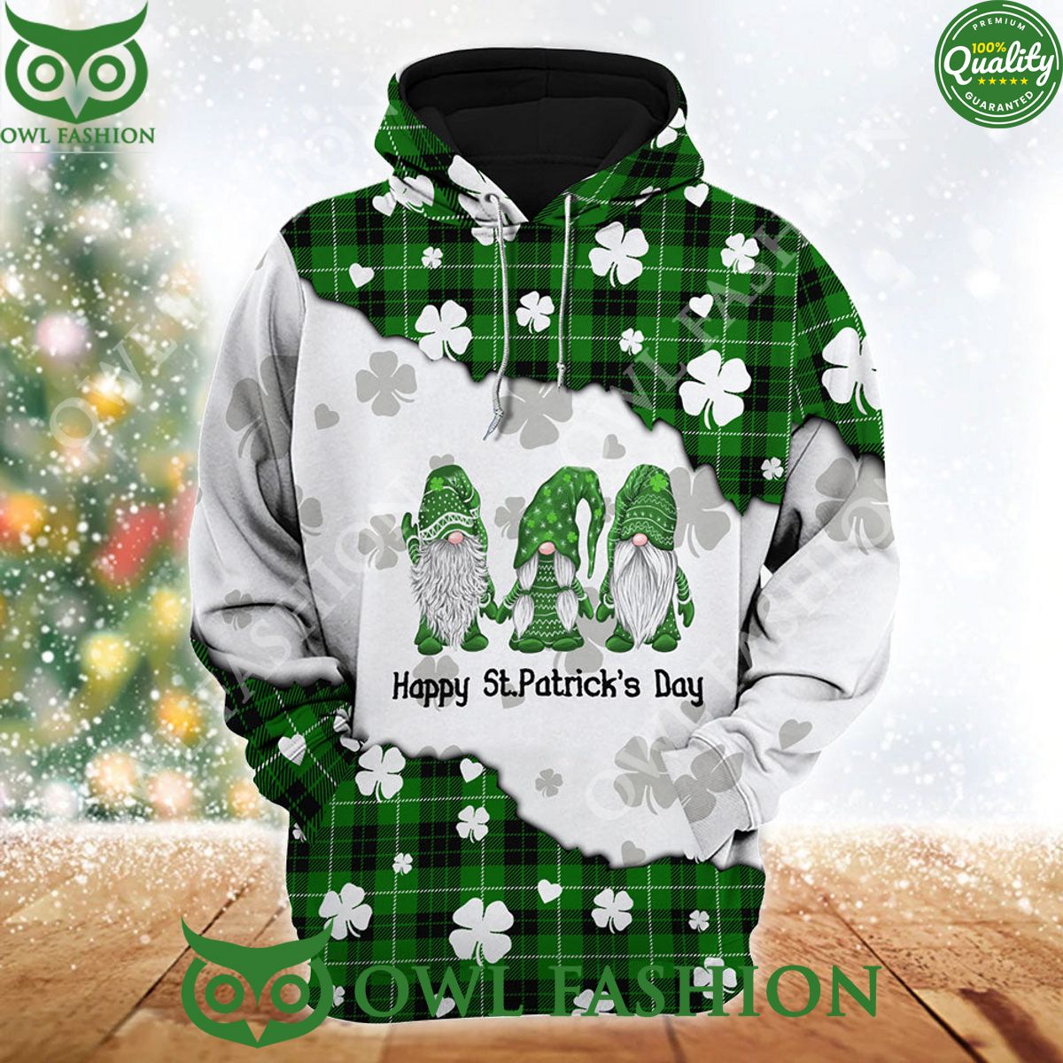 Gnomes St Patrick's Day Symbols 3D Hoodie and Legging