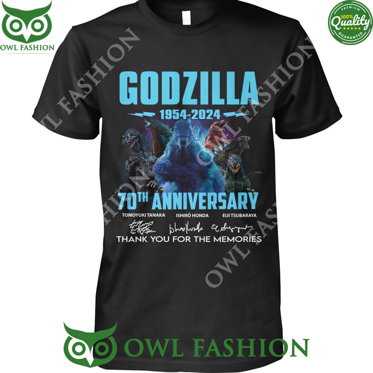 Godzilla 1954 2024 70th Anniversary thank you for the memories t shirt