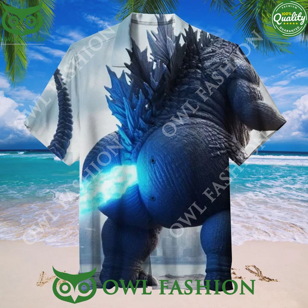 Godzilla Funny fart Unisex Hawaiian Shirt