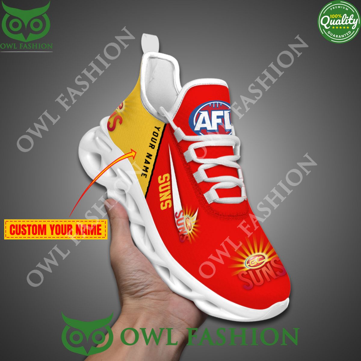 Gold Coast Suns AFL Personalized Max Soul Shoes