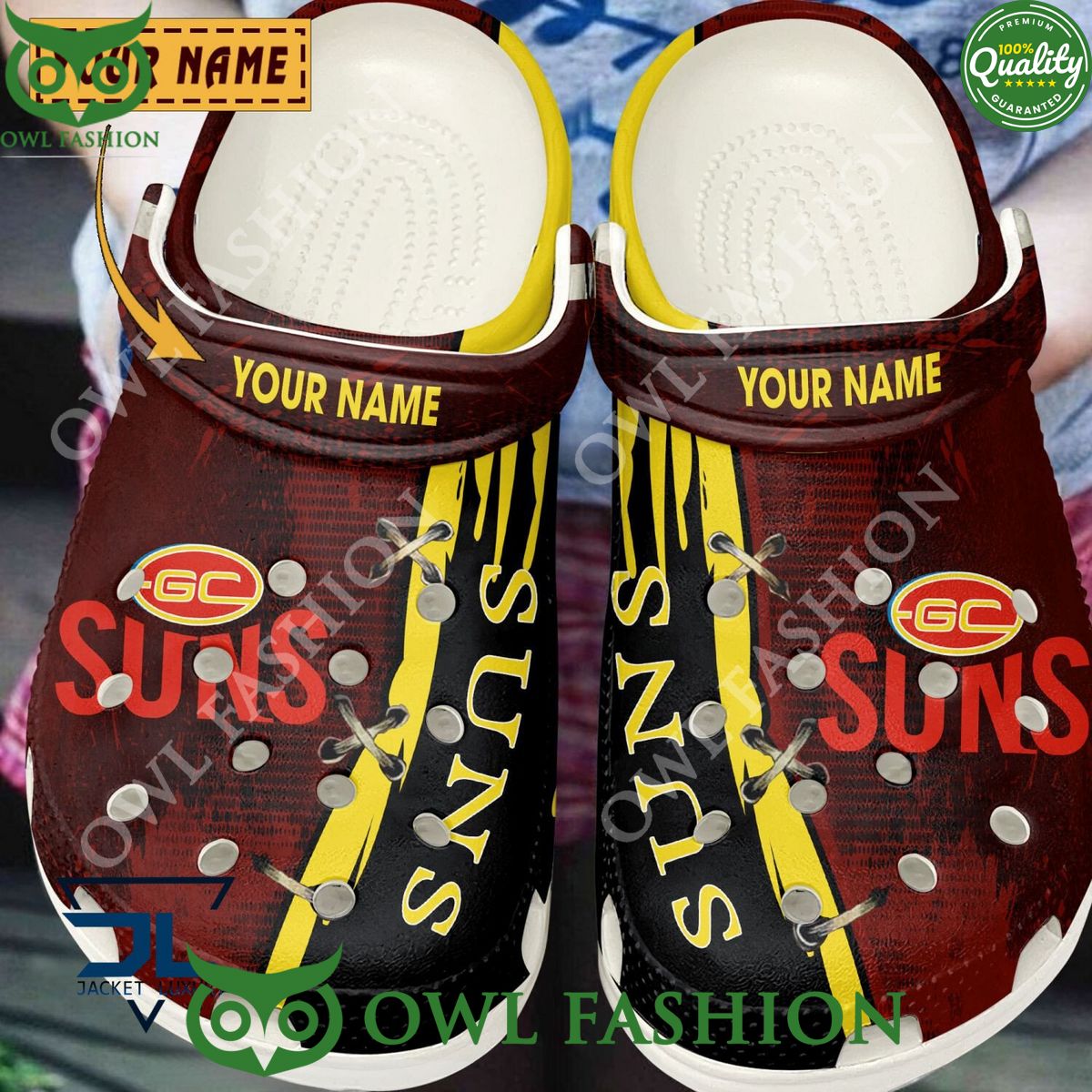 Gold Coast Suns Football Team Custom Name Crocs