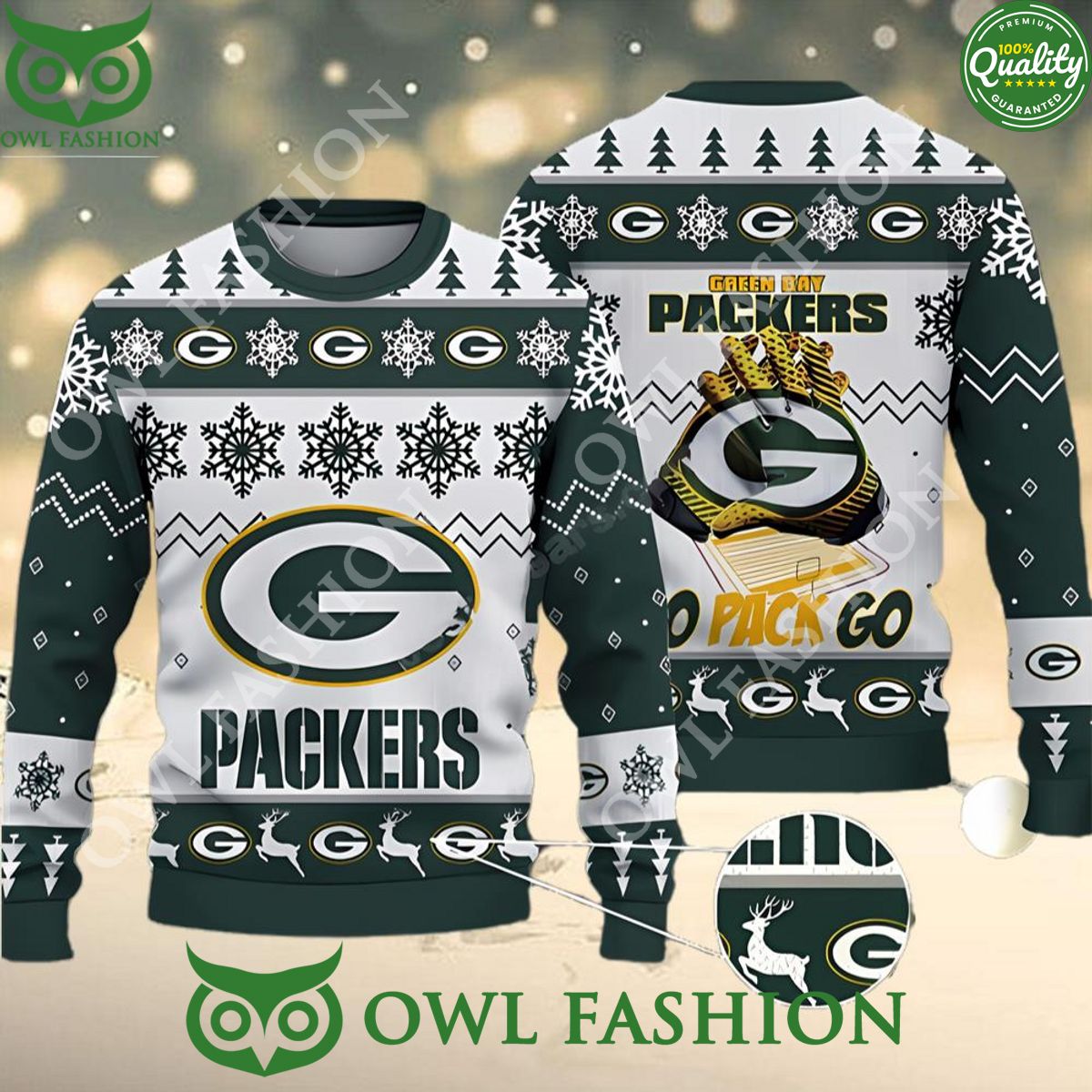 Green Bay Packers NFL Big Logo Ugly Christmas Sweater Jumper