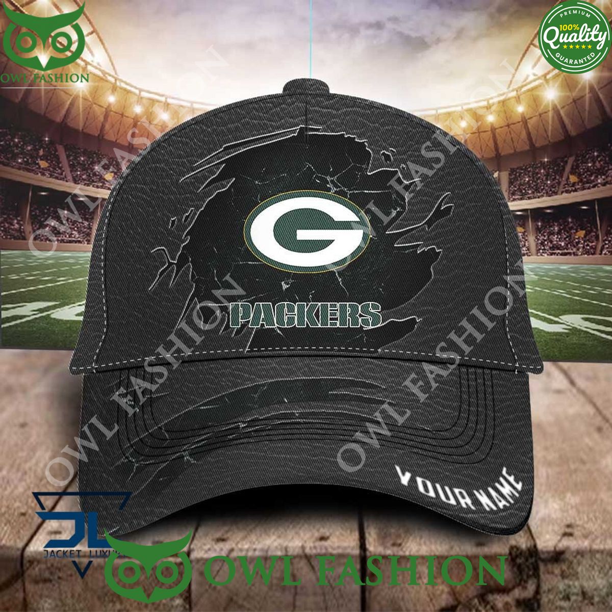 Green Bay Packers NFL Customized Leather Printed Classic Cap