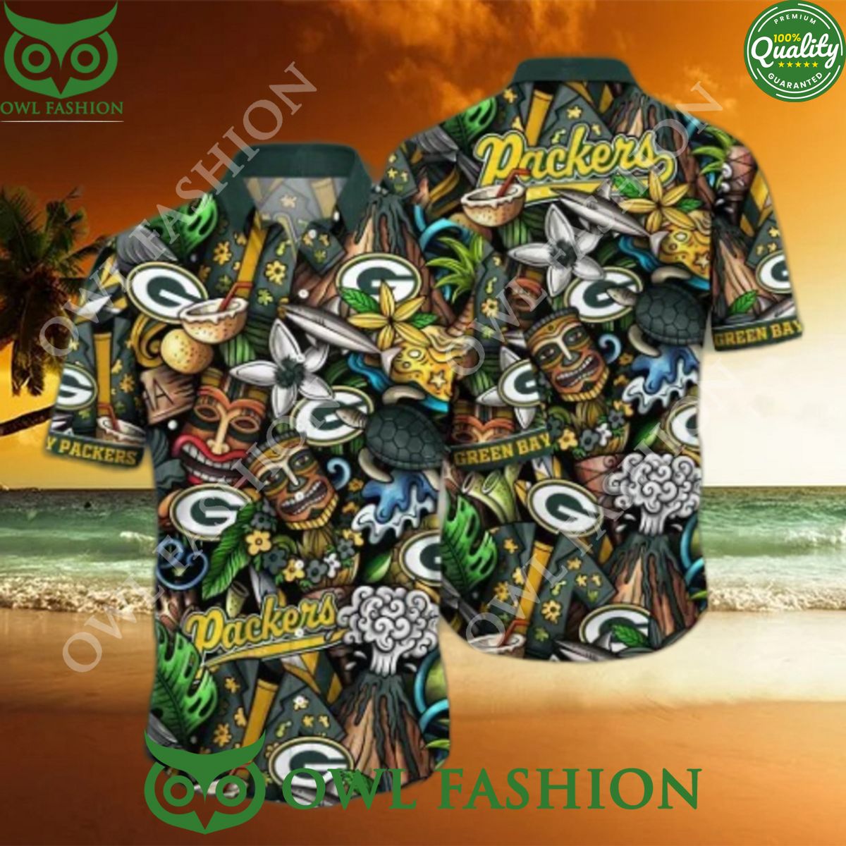 Green Bay Packers NFL Flower Fangift Hawaiian Shirt